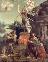 Die Auferstehung Christi mit den Heiligen Leonard von Noblac und Lucia